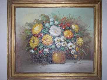 Foto: Sells Pintura e desenho BOUQUET PEINT A L HUILE ET TRAVAILLER A LA SPATU