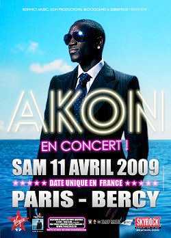 Foto: Sells Bilhete do concert PLACE CONCERT AKON 11 AVRIL 2009 DATE UNIQUE EN FR - PALAIS OMNISPORTS DE PARIS BERCY