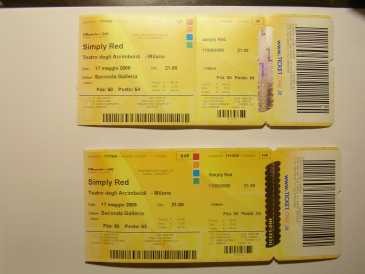 Foto: Sells Bilhetes do concert CONCERTO SIMPLY RED, MILANO, 17/05/2009 - MILANO