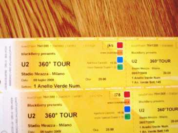 Foto: Sells Bilhetes do concert U2 360 - MILAN 8 JULY 09