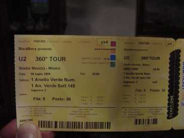 Foto: Sells Bilhete do concert U2  360 TOUR - STADIO  MEAZZA  MILANO