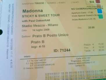 Foto: Sells Bilhetes do concert MADONNA MILANO 14-07 - MILANO