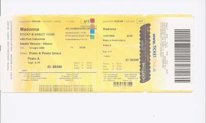 Foto: Sells Bilhetes do concert STICKY & SWEET TOUR - MILANO