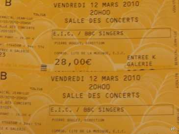 Foto: Sells Bilhete do concert ENSEMBLE INTERCONTEMPORAIN, PIERRE BO - CITE DE LA MUSIQUE, SALLE DES CONCERTS