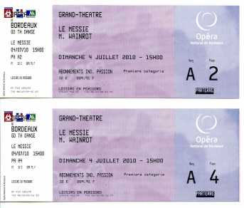 Foto: Sells Bilhetes do concert BALLET LE MESSIE - GRAND THEATRE DE BORDEAUX