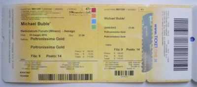 Foto: Sells Bilhete do concert BIGLIETTO MICHAEL BUBLE 23/05/2010 - FORUM DI ASSAGO