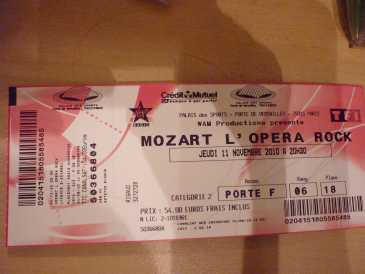 Foto: Sells Bilhete do concert MOZART L'OPERA ROCK - PARIS