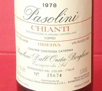 Foto: Sells Objetos CHIANTI DELLE CANTINE PASOLINI - ANNATA 1978