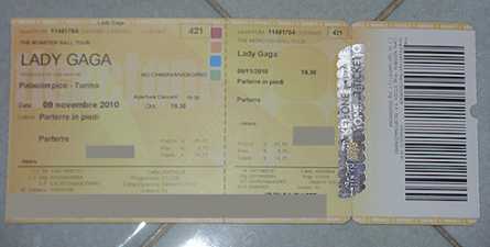 Foto: Sells Bilhetes do concert LADY GAGA - TORINO
