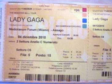 Foto: Sells Bilhetes do concert LADY GAGA - MILANO
