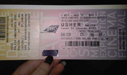 Foto: Sells Bilhete do concert CONCERT USHER - PALAIS OMNISPORT PARIS BERCY