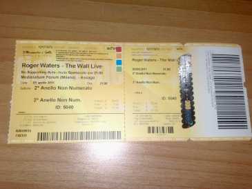 Foto: Sells Bilhete do concert 2 BIGLIETTI ROGER WATERS - THE WALL LIVE 5 APRILE - MILANO