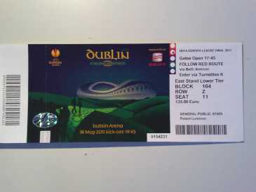 Foto: Sells Bilhetes do esporte FINAL UEFA CUP CAT1  BLOCK104 - DUBLIN