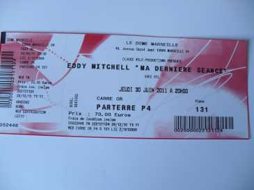 Foto: Sells Bilhete do concert EDDY MITCHELL AU DOME LE 30 JUIN 2011 - MARSEILLE