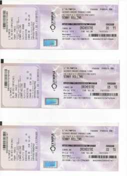 Foto: Sells Bilhetes do concert SONNY ROLLINS - OLYMPIA PARIS