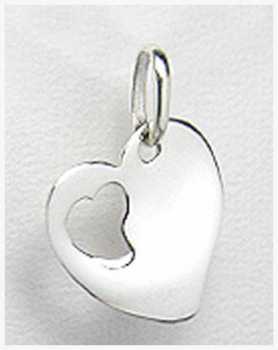 Foto: Sells Jóia Mulheres - PENDENTIF COEUR ARGENT FANTAISIE 25,00EUR - PENDENTIF GRAND COEUR CHAINE ARGENT OFFERTE