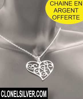 Foto: Sells Jóia Mulheres - PENDENTIF COEUR FORGE ARGENT 23,00EUR - BIJOU COEUR FORGE PENDENTIF