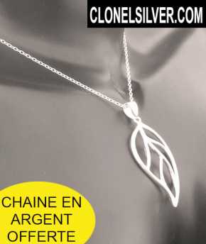 Foto: Sells Jóia Mulheres - PENDENTIF FEUILLE D'ARGENT 20,00EUR - PENDENTIF FEUILLE EN ARGENT CHAINE ARGENT OFFERTE