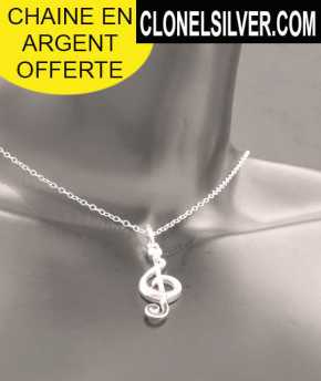 Foto: Sells Jóia Mulheres - PENDENTIF NOTE DE MUSIQUE 15,00EUR - PENDENTIF CLE DE SOL EN ARGENT + CHAINE ARGENT