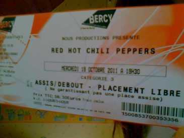 Foto: Sells Bilhete do concert CONCERT DES RED HOT CHILI PEPPERS - PARIS BERCY