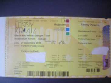 Foto: Sells Bilhetes do concert CONCERTO LENNY KRAVITZ- PARTERRE- 21 NOV- ASSAGO ( - VIA GIUSEPPE DI VITTORIO, 6 - ASSAGO (MI)