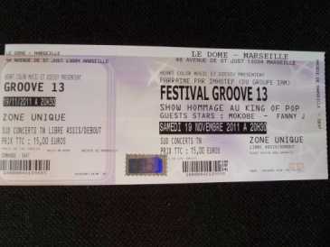 Foto: Sells Bilhete do concert FESTIVAL GROOVE 13 - MARSEILLE