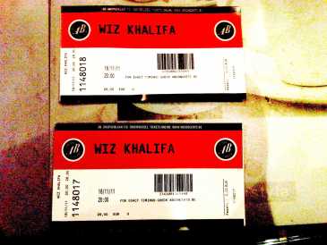 Foto: Sells Bilhete do concert WIZ KHALIFA - BRUXELLES