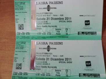 Foto: Sells Bilhetes do concert 2 BIGLIETTI SHOW DI CAPODANNO DI LAURA PAUSINI - ROMA PALALOTTOMATICA