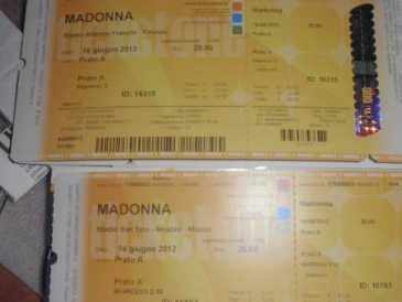 Foto: Sells Bilhetes do concert MADONNA BIGLIETTI PRATO A - FIRENZE E MILANO
