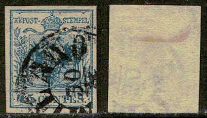 Foto: Sells Selos/cartõe postan 1855 LOMBARDO-VENETO : 45 C. NO: 12  TA.III