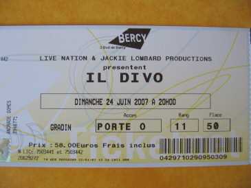 Foto: Sells Bilhetes do concert IL DIVO 24 JUNE 2007 WORLD TOUR CONCERT - PARIS BERCY