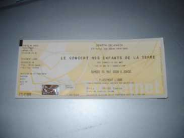 Foto: Sells Bilhetes do concert LE CONCERT DES ENFANTS DE LA TERRE - PARIS ZENITH