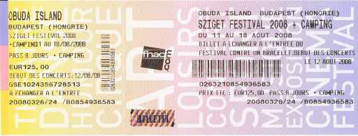 Foto: Sells Bilhete do concert SZIGET FESTIVAL - BUDAPEST (HONGRIE)