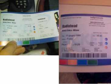 Foto: Sells Bilhetes do concert BIGLIETTI RADIOHEAD COCNERTO 17-06-08 - MILANO