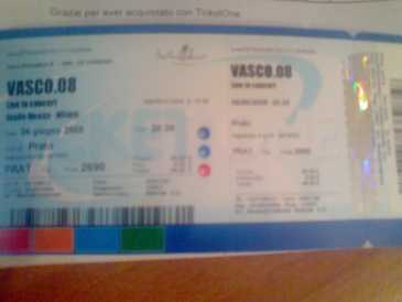 Foto: Sells Bilhetes do concert CONCERTO VASCO ROSSI MILANO 6/6/08 - MILANO - SAN SIRO