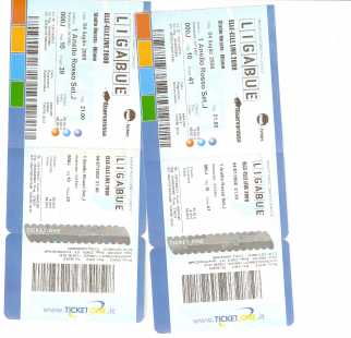 Foto: Sells Bilhetes do concert LIGABUE 4 LUGLIO - S.SIRO MILANO