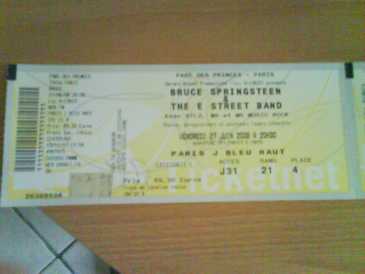 Foto: Sells Bilhete do concert CONCERT DE BRUCE SPRINGSTEEN & THE STREET BAND - PARC DES PRINCES