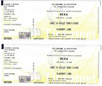 Foto: Sells Bilhetes do concert MIKA - VELODROME D'ARCACHON